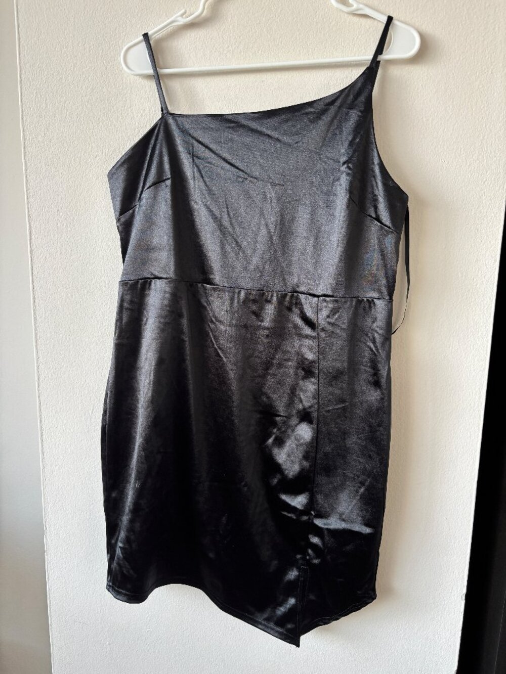 Trac Black Satin Mini Dress - Size XXL - NWT